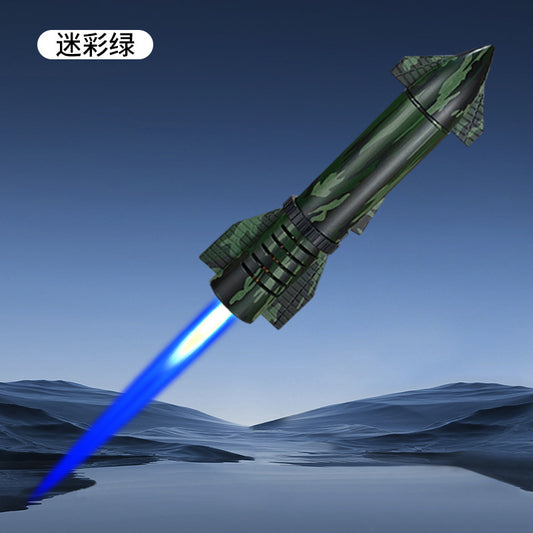 Creative Rocket Launcher Lighter Musk Starship Spray Gun Lighter Straight-Shot Welding Torch Lighter Inflatable Lighter