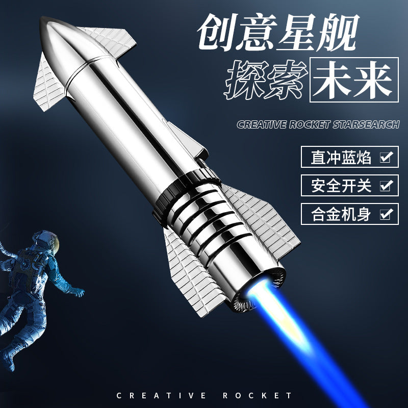 Creative Rocket Launcher Lighter Musk Starship Spray Gun Lighter Straight-Shot Welding Torch Lighter Inflatable Lighter