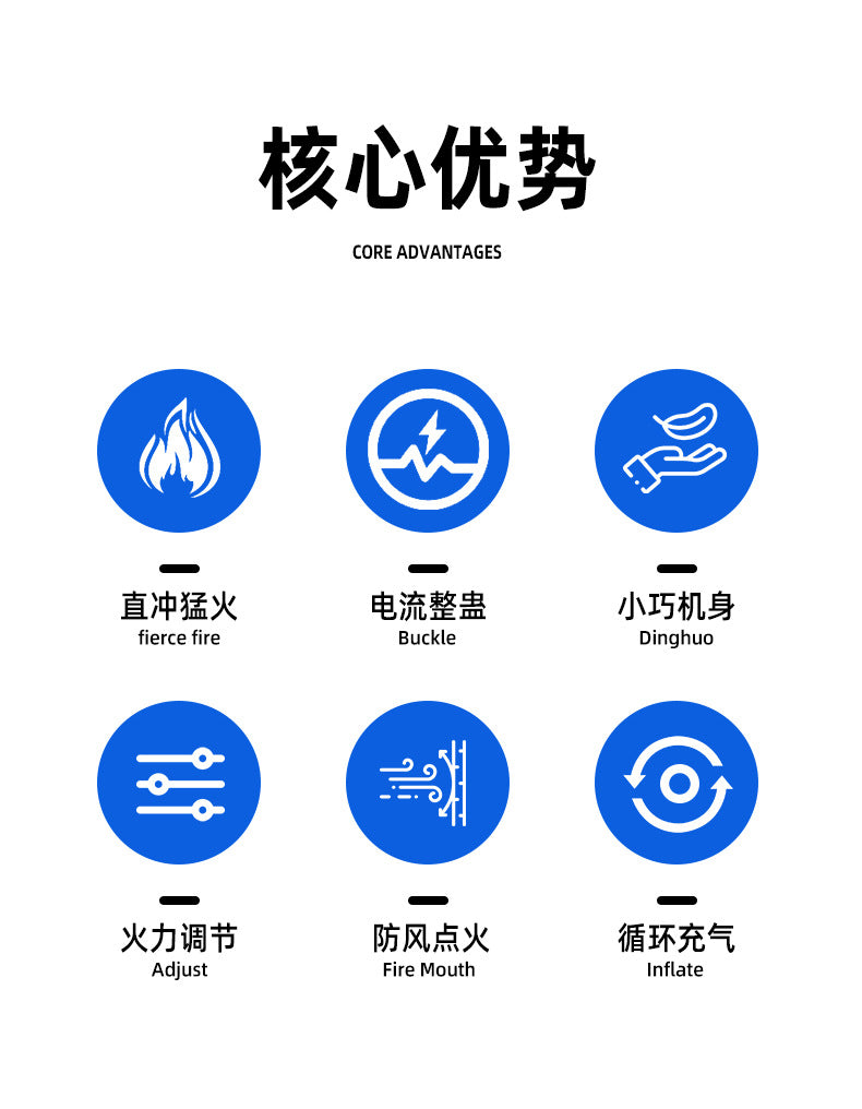 Gun-Shaped Lighter Inflatable Lighter Windproof Lighter