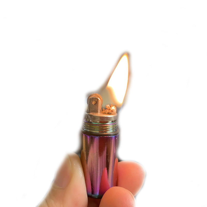Mini Oil Can Lighter Vintage Kerosene Lighter Round Lighter Windproof Lighter Cigarette Lighter
