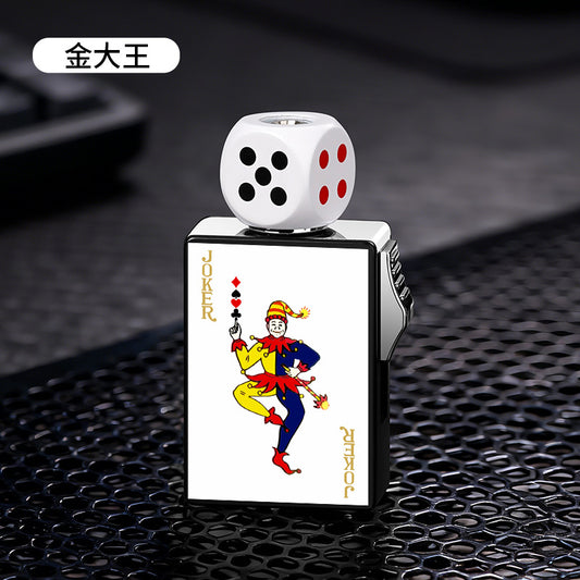 New Rotating Fun Dice Windproof Lighter Cool Poker Card Lighter