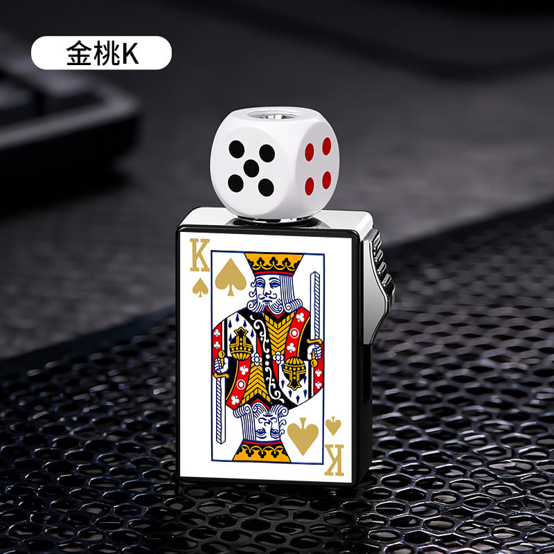 New Rotating Fun Dice Windproof Lighter Cool Poker Card Lighter