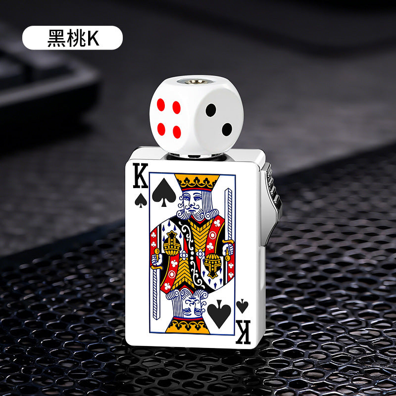 New Rotating Fun Dice Windproof Lighter Cool Poker Card Lighter