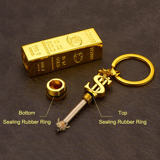 Creative Match Lighter Gold Bar Igniter Windproof Waterproof Metal Lighter Portable Keychain